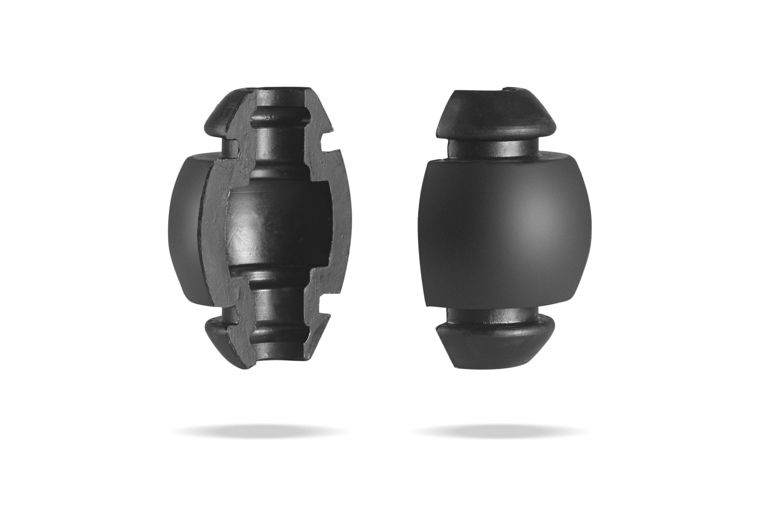 Barrilete de goma en dos mitades